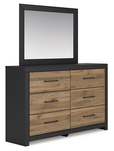 Vertani Full Panel Bed with Mirrored Dresser, Chest and 2 Nightstands