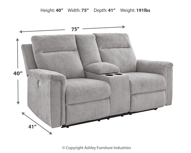 Barnsana DBL REC PWR Loveseat w/Console