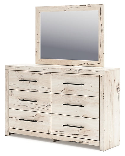 Lawroy Queen Panel Bed with Mirrored Dresser