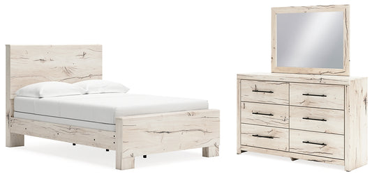 Lawroy Full Panel Bed with Mirrored Dresser